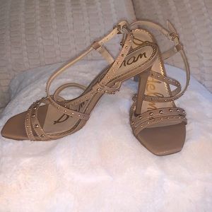 Sam Edelman Studded Patent Leather Heeled Sandal